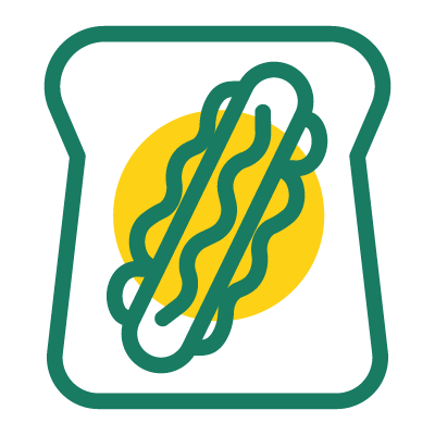 Cartoon sausage in bread